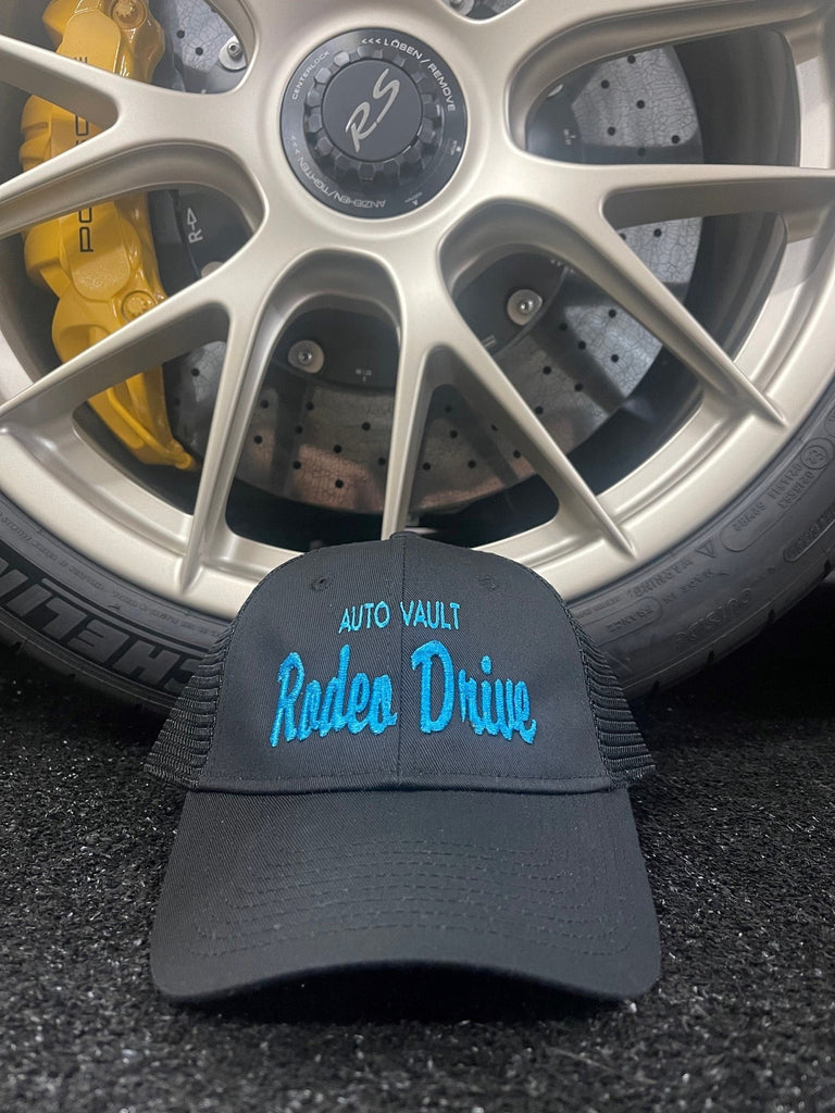 Auto Vault Rodeo Drive Trucker Hat with Blue Embroidery